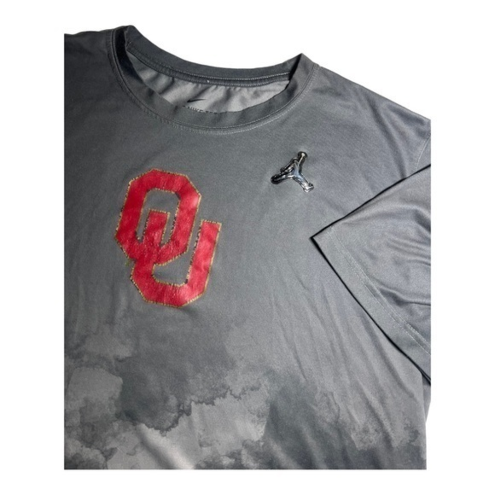 The Nike Tee  Mens Charcoal Grey Oklahoma University‎ Air Jordan Dri-Fit Large